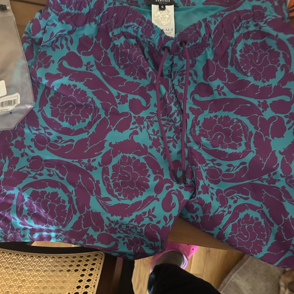 Purple and Teal Floral Shorts